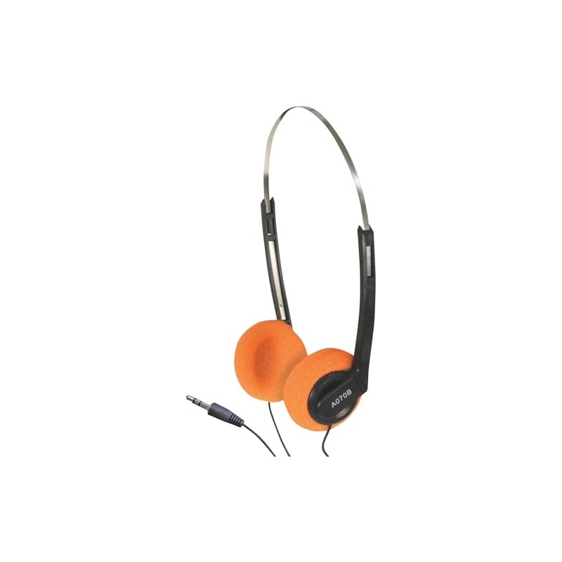 SoundLab Lightweight School Office Stereo Headphones - Orange