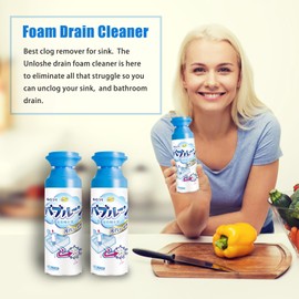 Drain Foam Cleaner, Drain Cleaner Foam, Powerful Sink And Drain Cleaner Foam, Liquid Hair Drain Clog Remover For Kitchen Drain, Sinks, Tubs (2 PCS)