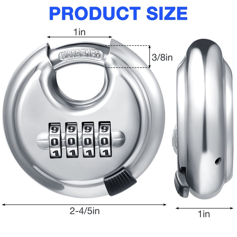 Maitys 10 Pack 4 Digit Combination Locks Stainless Steel Code