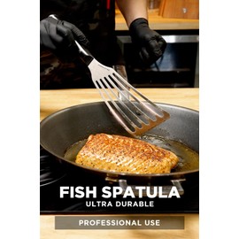 Dalstrong Professional Kitchen Fish Spatula - 7.5 inch - Slotted - High-Carbon, Heat-Resistant Spatula Stainless Steel - Flexible - Wide - Turner - Nonstick Cookware - G10 Handle