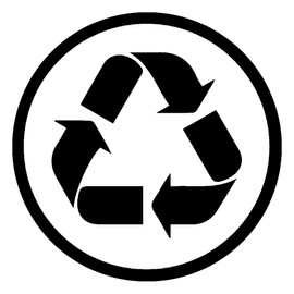 Recycle Bin Vinyl Decal Labels Design #3 Adhesive Recycling Stickers Trash Can Emblem (3" x 3", Blue)