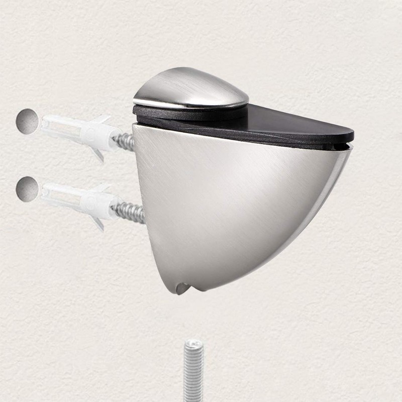 sourcing map Glass Shelf Bracket Wall Mount Adjustable Zinc Alloy