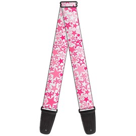 Buckle-Down Guitar Strap Stargazer White Pink 2 Inches Wide