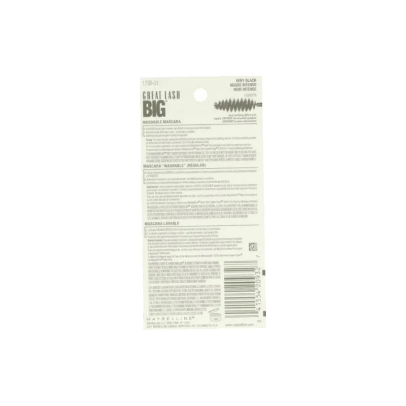 Maybelline Great Lash Big Brush, Very Black, 33 Ml