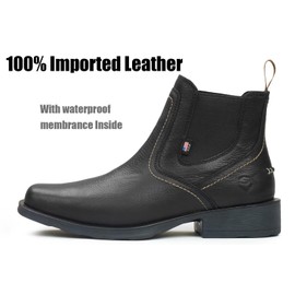 SUREWAY Men's Western Chelsea Cowboy Boots, Square Toe Casual/Work/Dress, Ankle Retro Stylish, Durable Comfortable Classic Short for All-Weather