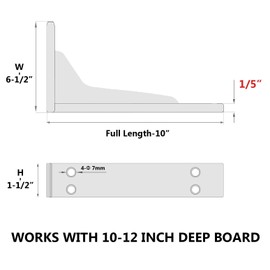 NEODROP 10 Inch Heavy Duty Shelf Brackets, Premium Metal Wall Bracket for Mantel, Countertop Support, Garage Storage Shelves | High Strength Corner Brace | 4-Pack Floating Shelf Hardware