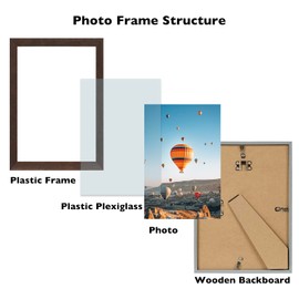 JCJMY 7x9 Picture Frame Dark Brown for Wall Hanging or Tabletop, Wall Mounting Horizontally or Vertically, 7 x 9 Wall Gallery Poster Photo Frame for 7 by 9 Photos, Dark Brown