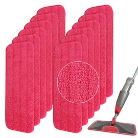 Replacement Microfiber Mop Pad for Rubbermaid Reveal Spray Mop - 12 Pack Wet & Dry Floor Cleaning Refills Reusable Fit for Any Microfiber Reveal Flat Mop 16.5"