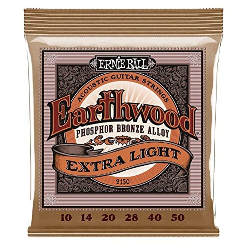 4 PACK Ernie Ball P02150 Earthwood Extra Light Phosphor Bronze