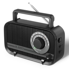 Radio with Bluetooth, Radio Portable AM FM, Plug in Wall and Play, or AA Battery Operated Radios, Best Reception Vintage Retro Radio Built in Clear Speaker Headphone/AUX in Jack Green - Color: Black