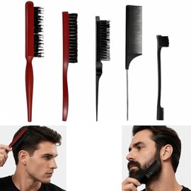 5 Piezas Cepillo Cerdas de Jabalí Unisexo, Cerdas Naturales | Adecuado Para Todo Tipo De Cabello, Ya Sea Húmedo, Seco, Largo o Rizado, Pero También Para Peinar El Mar, Las Cejas