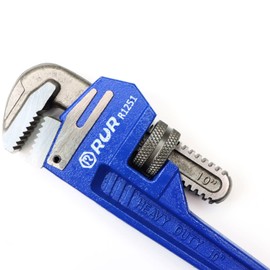 shunhuau Heavy Duty Pipe Wrench for garden Set Heat Treated Adjustable 10 Inches Soft Grip Plumbing Wrench (Blue)