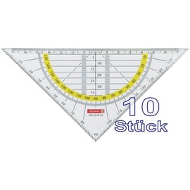 Brunnen 1049754 Geometry Triangle for School and Office 16 cm Transparent Pack of 10