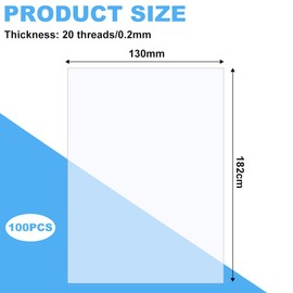 Huucozn Pack of 100 Transparent Films Cards Photo Sleeves 5 x 7 Inch (13 x 18 cm) Slip-in Album Transparent Films File Cover Postcard Sleeves Transparent Sleeves for Photo Albums Postcards Scrapbook