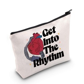 JNIAP Cardiac Tech Nurse Gift Get Into The Rhythm Cosmetic Bag Ekg Heart Gift (Get Into The Bag)