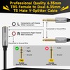 Togconn 1/4 inch TRS Stereo Splitter Y Adapter, 6.35mm Stereo