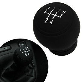 Car Gear Knob Cover 5 6 Speed Reverse Gear Right/Left Black Elastic Rubber Non-Slip Universal Waterproof Cover for Car Van Truck Quad (5 Speed - R Left)