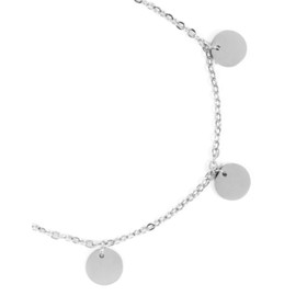 Happiness Boutique Women's Bracelet with Multiple Plates in Silver Colour Circle Bracelet Round Pendant Geometric Jewellery, Stainless Steel, without stone