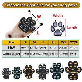 VALFRID Dog Paw Pads Anti-Slip Paw Protector,15 Sets-60 Pads Keeps Dogs from Slipping On Hardwood Floors,Traction Control Non-Skid Stronger Adhesive for Senior Dogs and Weak Paws Multicolor XXXL