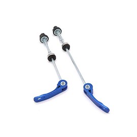 Multi colour bicycle quick release skewer set, front and rear, black, blue