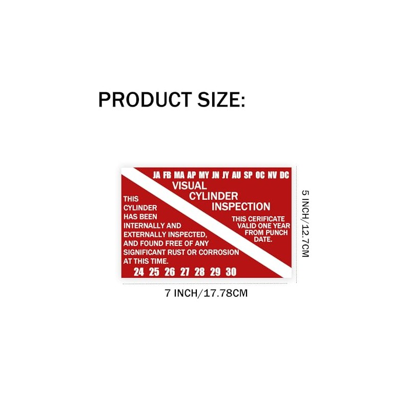 Generic Scuba Tank Visual Inspection Sticker 5×7 Inch Scuba Visual