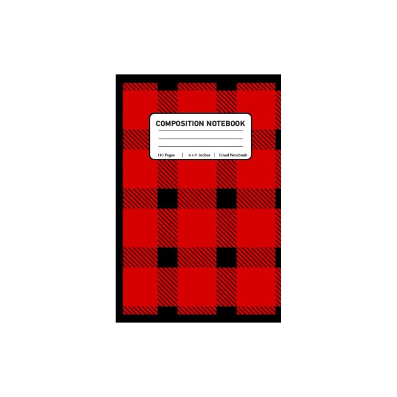 Red And Black Plaid Christmas Notebook 6x9 Stocking Stuffer Gift:
