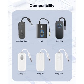 Hard Case for Avantree Relay/1Mii/UGREEN/AirFly SE/Pro/Duo Bluetooth Wireless Transmitter Receiver, with 3.5mm Jack AUX Adapter, Airplane Travel/TV/Gym Carrying Case Bag for USB Cable, Adapter