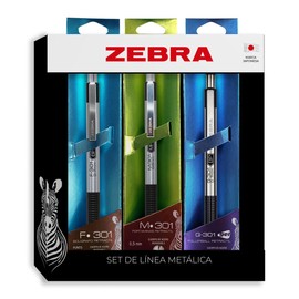 Zebra set de regalo bolígrafos y portaminas metálicos F-301 + M-301 + G-301