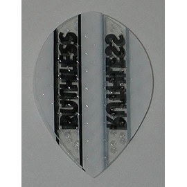 US Darts 3 Sets (9 Flights) Xtra Strong Ruthless White Pear Shape Flights - Dimplex Style