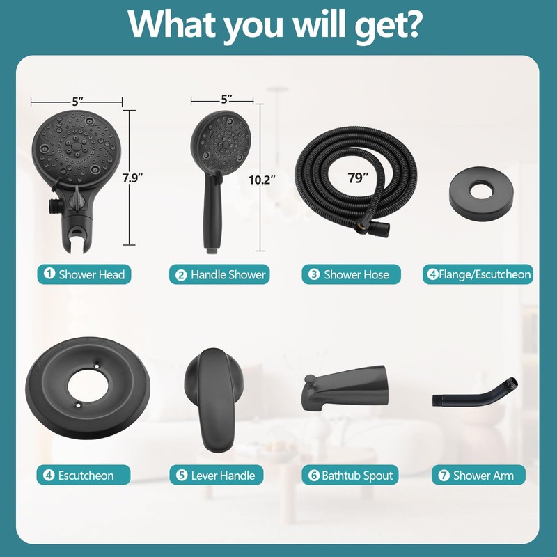 Ultrimkit 5" Dual Shower Faucet Compatible with Delta 13/14 Series