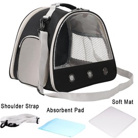Small Animal Travel Carrier with Absorbent Pad Set, Pee Pad with Leak-Proof Quick-Dry Design for Guinea Pig,Portable Bearded Dragon Bag for Sugar Glider,Hedgehog,Rat,Bunny,Rat,Outdoor Used