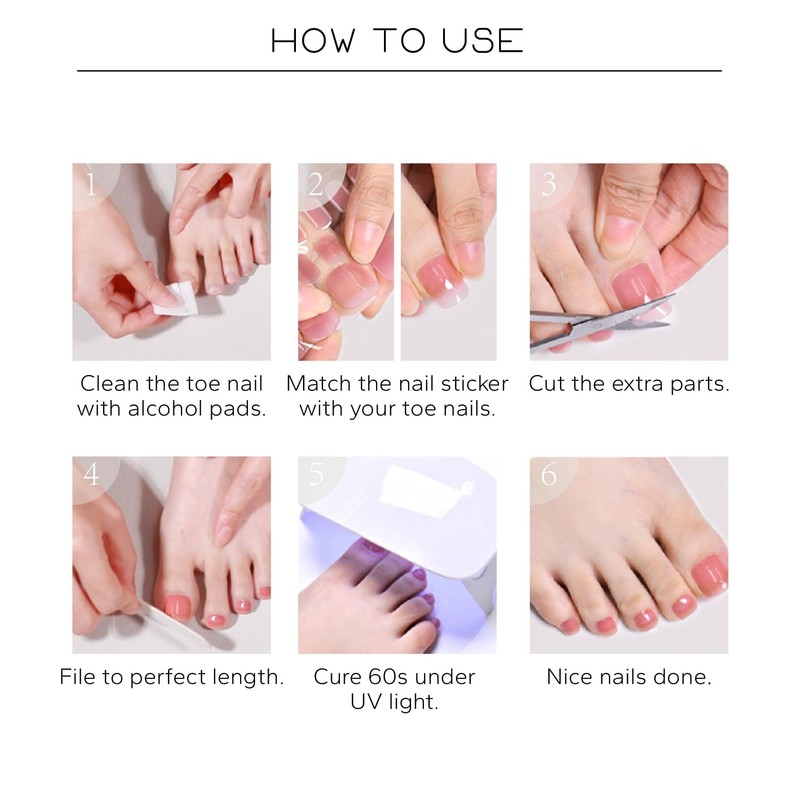 Semi Cured Gel Nail Strips - 26 PCS Salon Quality