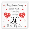 Hunts England - 26th Wedding Anniversary Card - 26 Years