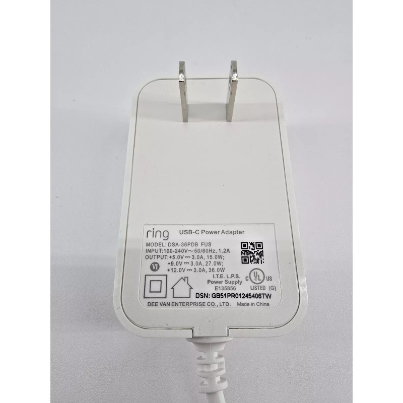 Ring Alarm Pro OEM USB-C AC Adapter DSA-36PDB FUS Genuine