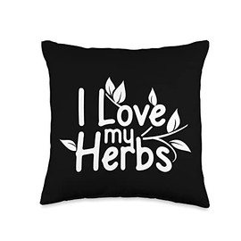 Herbs make me happy Herb Seeds Garden Gardener Spices Throw Pillow