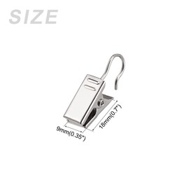 METALLIXITY Curtain Clips with S Hooks, (0.7 Inch) 20Pcs, Metal Drapery Clamps Hook - for Photos Wires Drapes Holder, Art Craft Display, Silver Tone