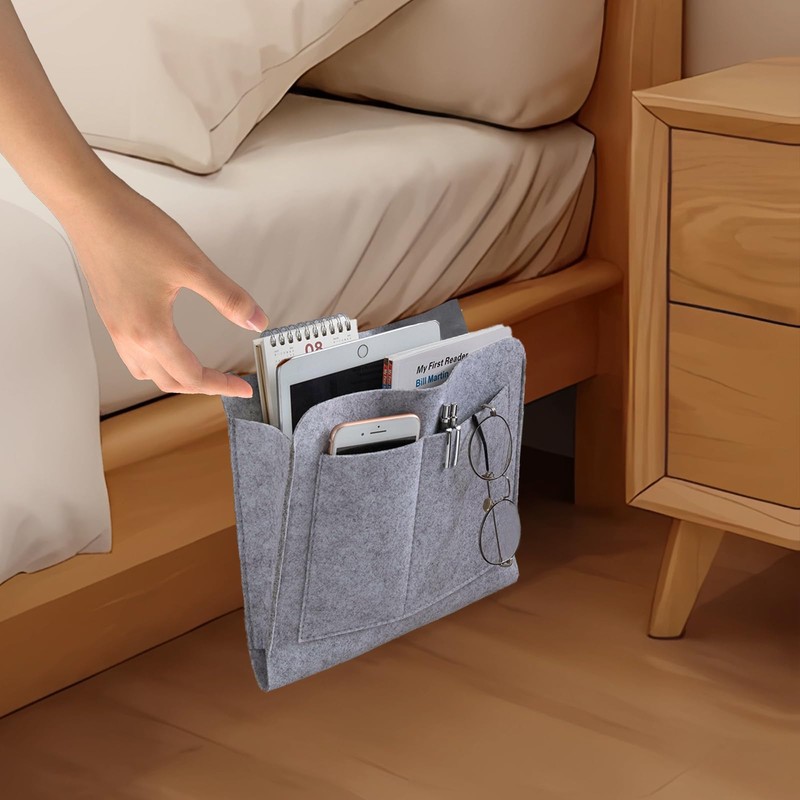 AUCOOMA Dual Purpose Bedside Storage Hanging Bag Versatile Bedside Organizer