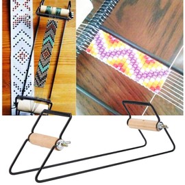 Outbit Jewelry Knitting Machine, 29.5 x 6.8 x 9cm Weaving Beading Machine, Stainless Steel and Wood Jewelry Knitting Machine for DIY Bracelet Making