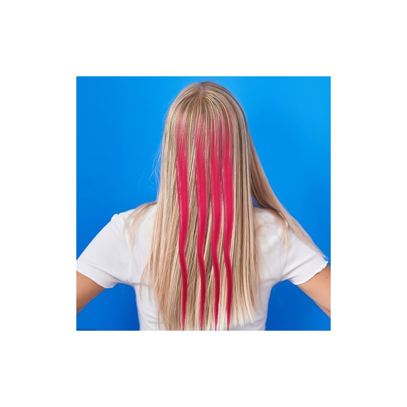 Beavorty 20 Piezas Extensiones De Cabello Rosa Clip De Color