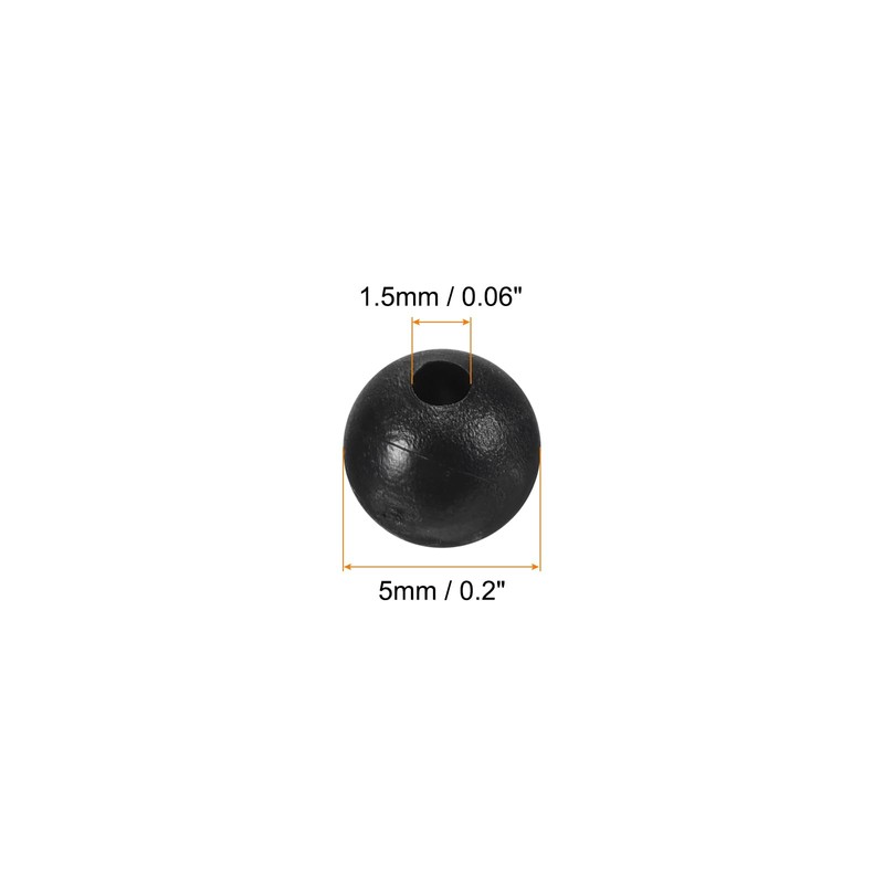 PATIKIL 5mm Fishing Beads, 200Pcs Soft Plastic Round Rubber Fishing