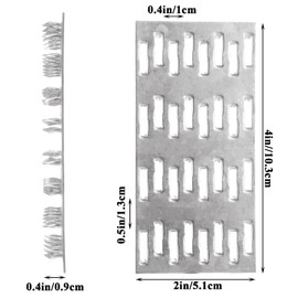 EATHEATY 100 Pack Truss Plate, 4" x 2" Pronged Truss Plate Flat Mending Plates Repair Tie Plate Bracket Nail Teeth Height 9mm, Thickness 1mm for Wood Stud Roof Truss Timber