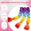 Benehair Braids Extensions, Ombre Jumbo Synthetic Hair for Braiding, Box