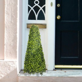 ECOOPTS 1 Pack Topiary Trees Artificial Outdoor Decorative Buxus Tower Plant, Topiary UV Resistant Fake Tree for Home Garden Backyard Office Outdoor Indoor