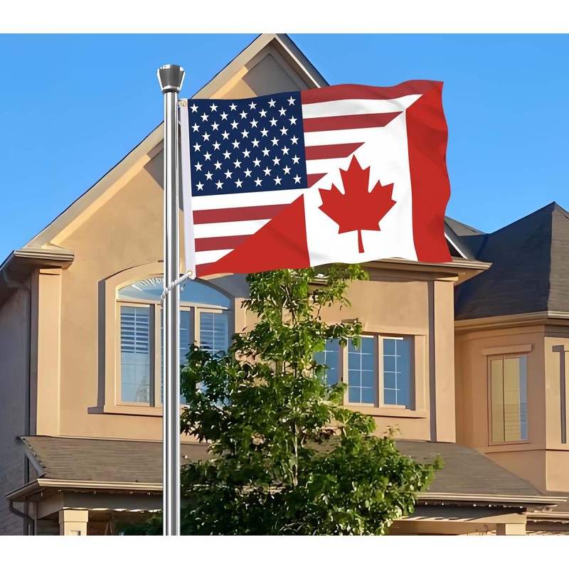 America Canada Friendship Flag,3x5 FT USA American US Flag,36x60 Inch