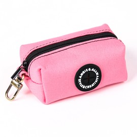 Organic Cotton Dog Poop Bag Holder for Leash Brass Hardware Waste Bag Dispenser Pet Waste Management Solution