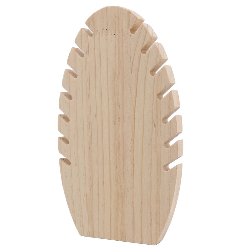 Jewelry Display Stand Freestanding Wooden Hand Made Flame Leaf Shape
