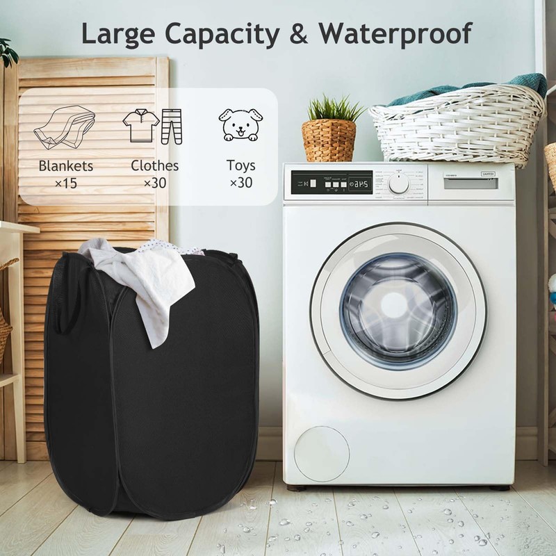 2024 Upgraded Oxford Pop-up Laundry Hamper 2 Pack, 70L(18.5 Gal)