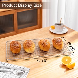 AISOSO Cooling Rack, 10.24"x17.75" Cookie Cooling Rack for Cooking and Baking, Oven and Dishwasher Safe, Kitchen Wire Baking Rack for Roasting, Grilling, Serving