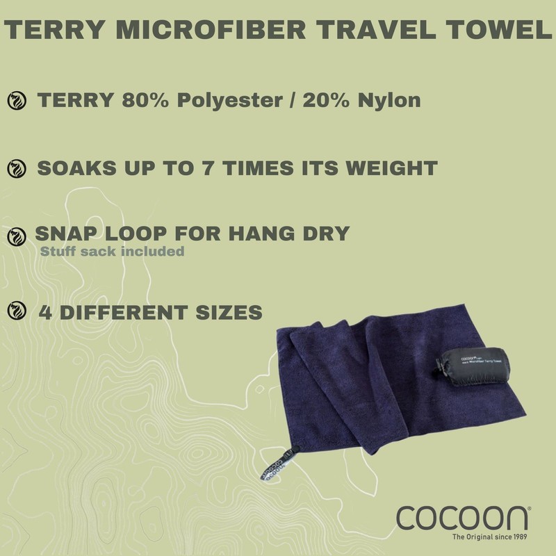 Cocoon Terry Towel Light Microfibre Towel, s