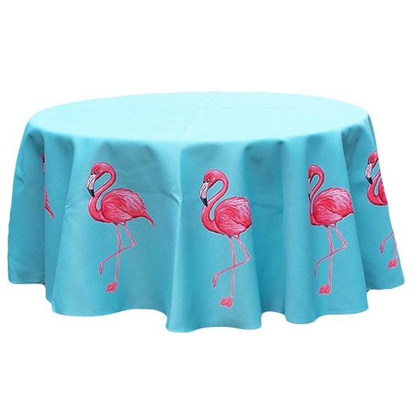 Betsy Drake TR084 Pink Flamingo Round Table Cloth, 58"